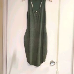 Bebe Tank Dress olive green